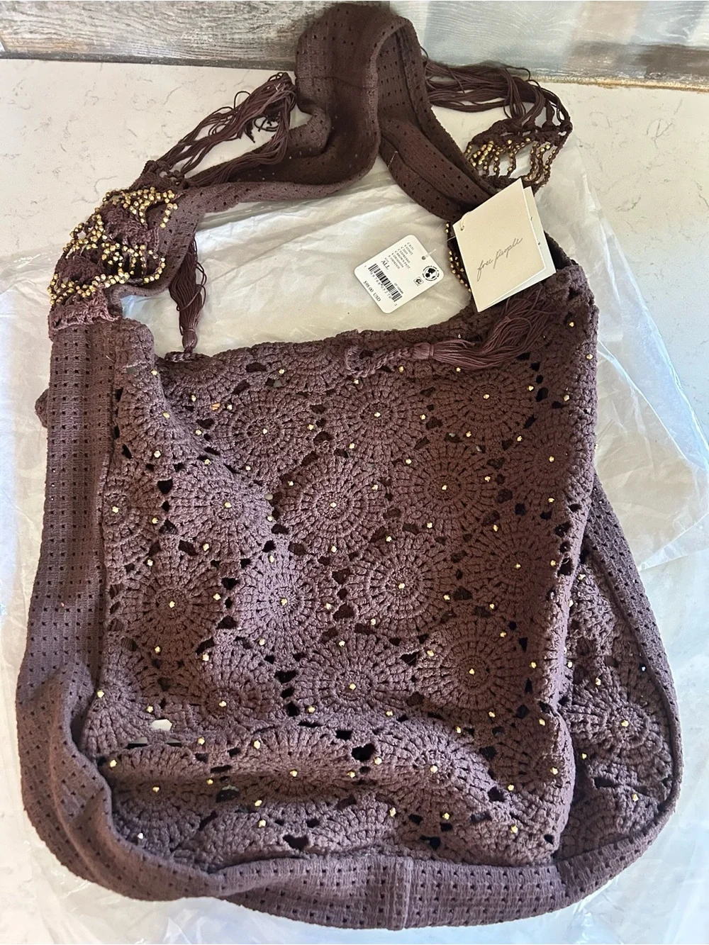 NWT Free People Sunrise To Sunset Crochet Tote